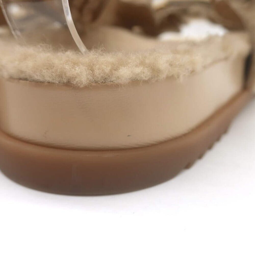 Gucci Double G Shearling Dad Sandals Beige Merino Wool Size 40 - Picture 12 of 16